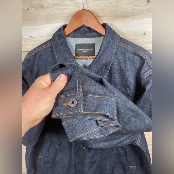 Cult of Individuality Men's XL Dense Contrast Stitch Denim Jacket - Picture 6 of 16